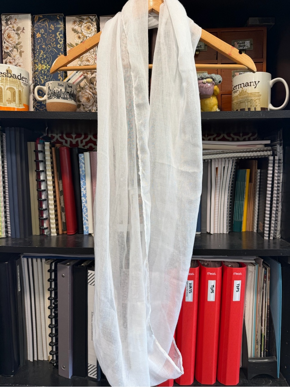 Source Unknown White Lightweight Women's Scarf Wrap